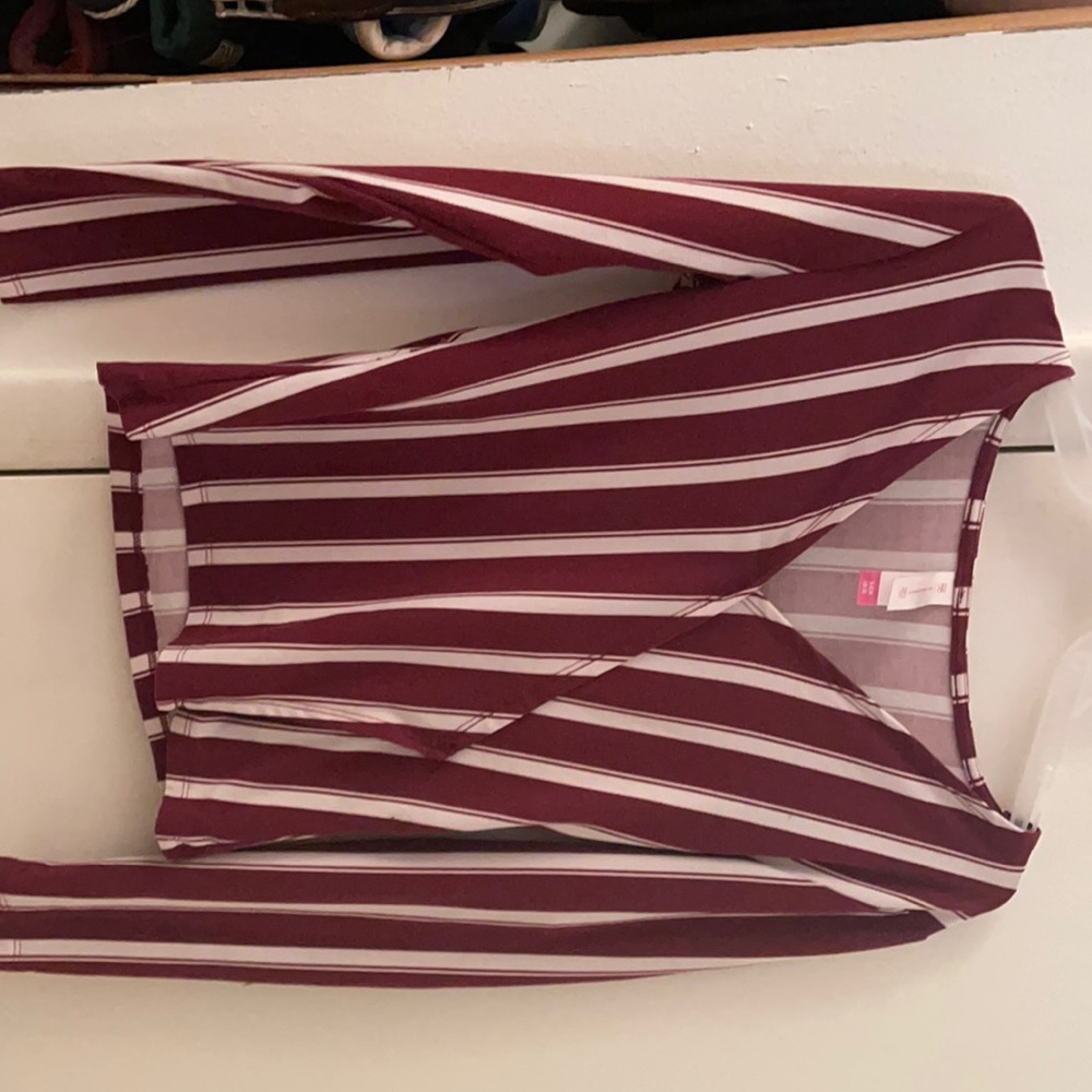 Striped longsleeve crop top